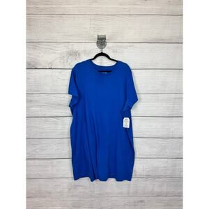 Time And Tru Plus Size Blue Short Sleeve T-Shirt Dress Size XXXL